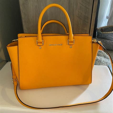 michael kors mustard yellow purse|michael kors yellow shoulder bag.